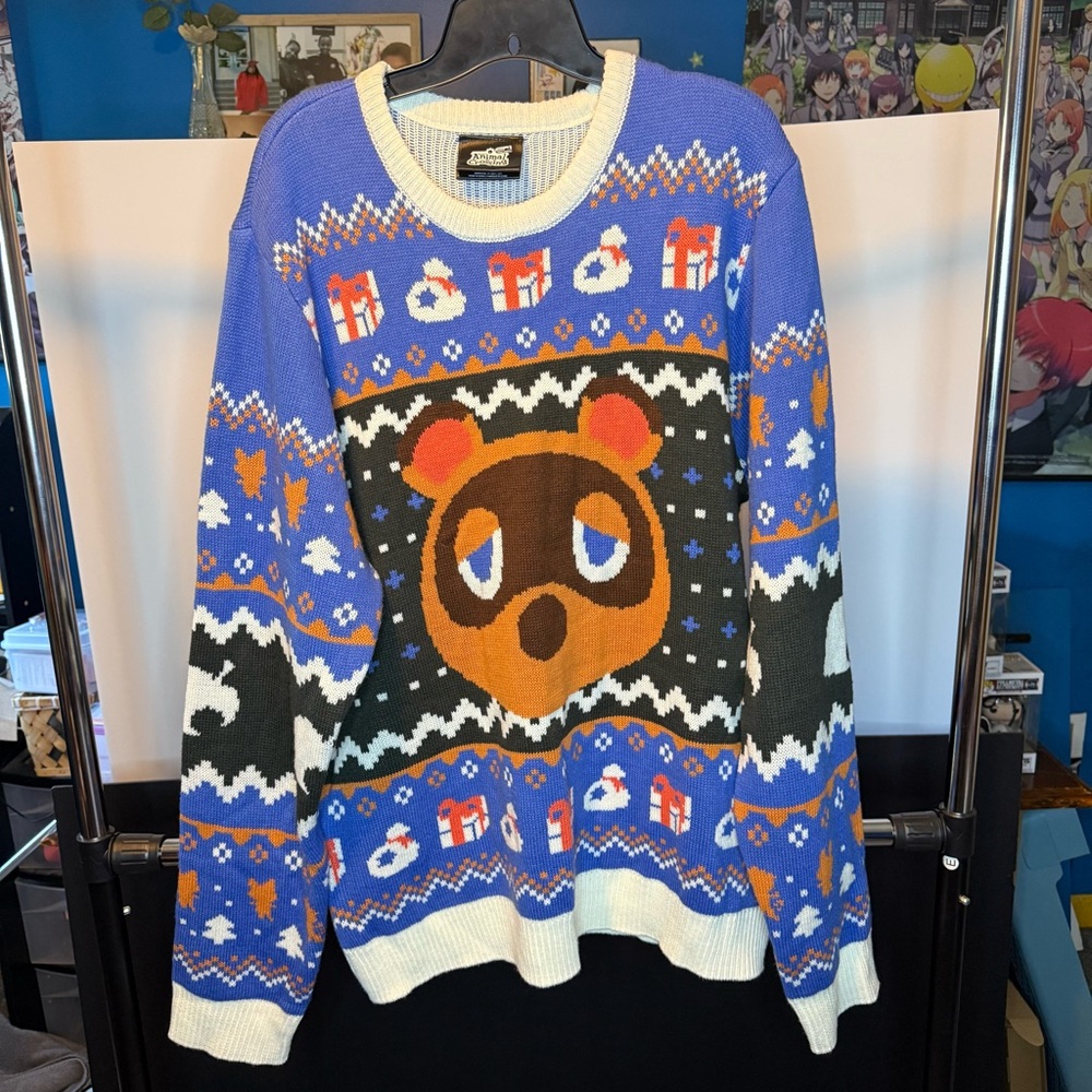Geeknet Animal Crossing Tom Nook Holiday Ugly Sweater Size:2X - Picture 4 of 6